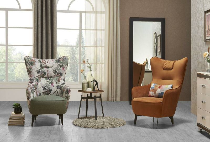 Luxus Design Möbel Stühle Moderner Design Sessel Textil Wohnzimmer von JV Möbel