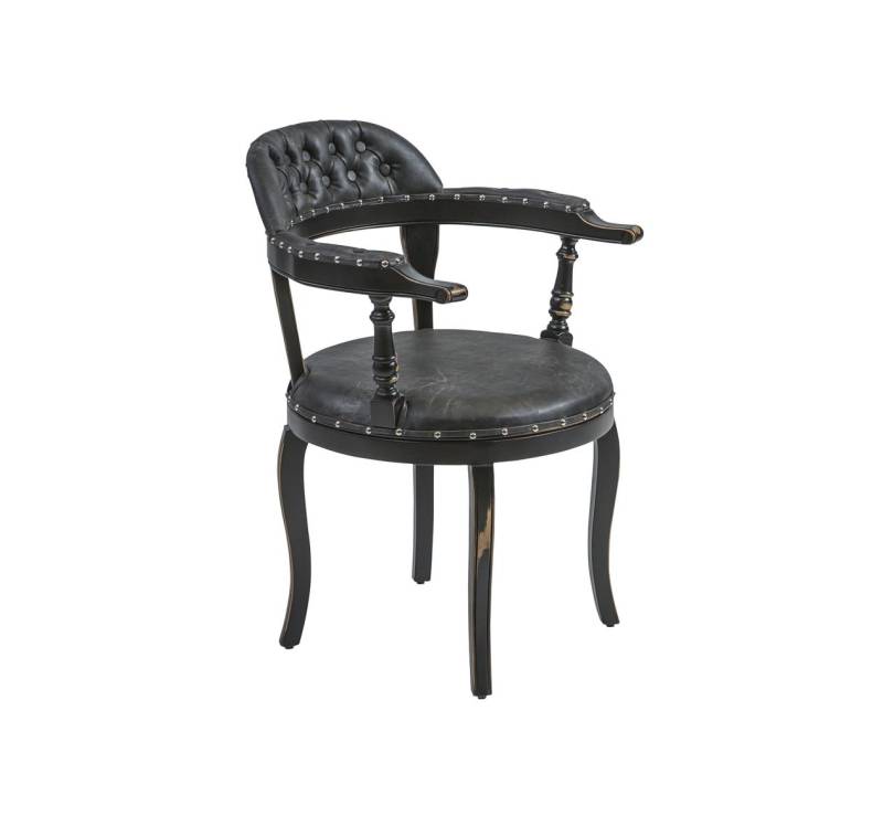Luxus Design Polster Stuhl Polster Sitz Esszimmer Holz Stuhl mit Armlehnen von JV Möbel