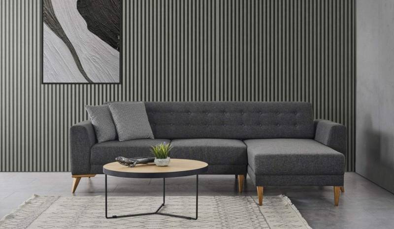 Luxus Ecksofa L - Form moderne Grau Couch Designer Möbel Wohnzimmer von JV Möbel