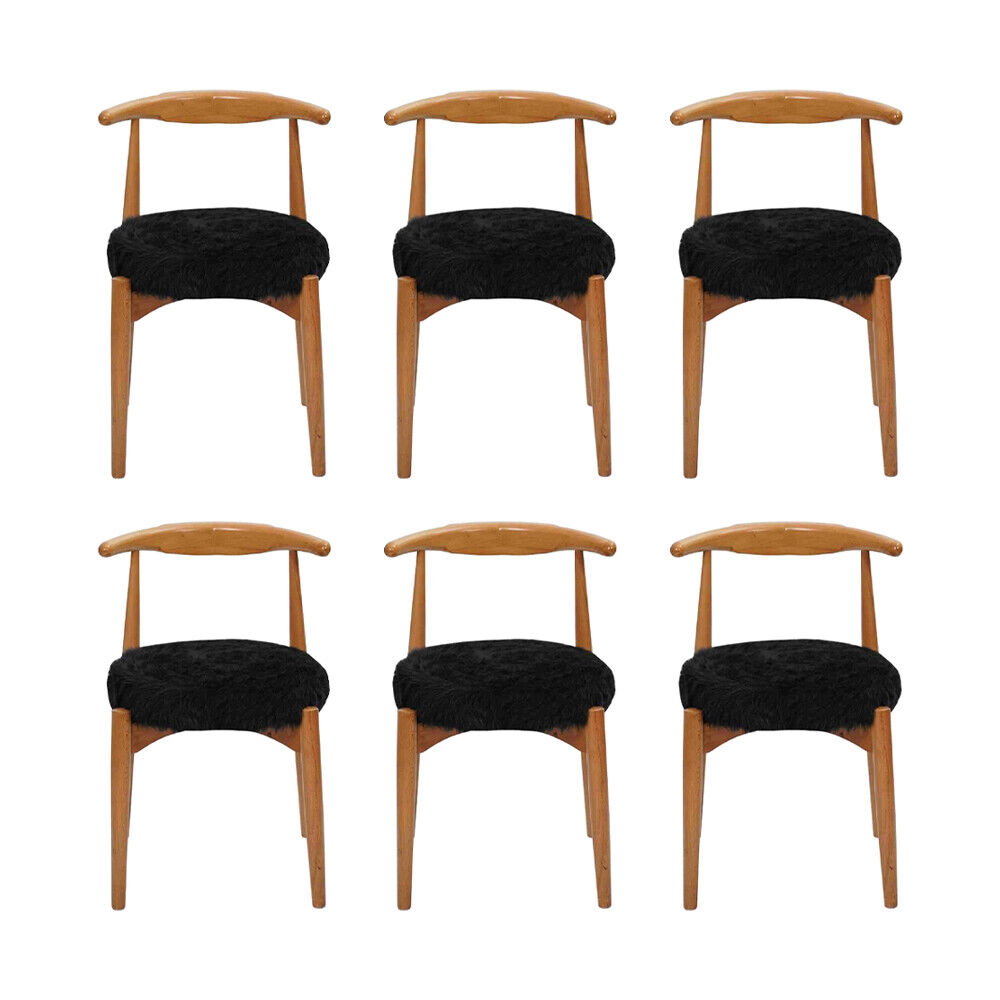 Luxus Esszimmer Holz 6x Stühle Braun Ohne Armlehne Design gepolsterter Stuhl Luxus Esszimmer Holz 6x Stühle Braun Ohne Armlehne Design gepolsterter Stuhl von JV Möbel