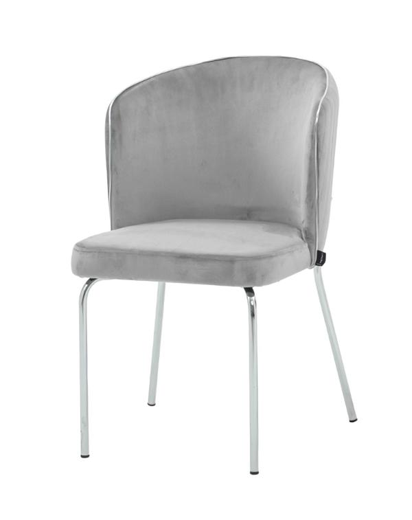 Luxus Esszimmerstuhl Stuhl Sessel Sitzer 1 Sitz Clubsessel Stoff Esszimmer Grau von JV Möbel