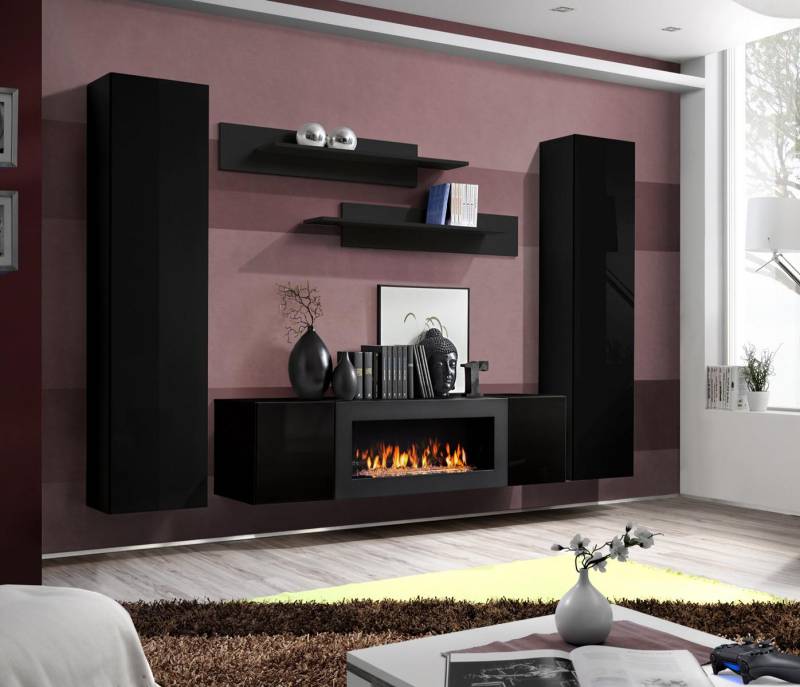 Luxus Modern Wohnzimmer Set 5tlg. Wohnwand Wandschrank Holz Möbe Neu von JV Möbel