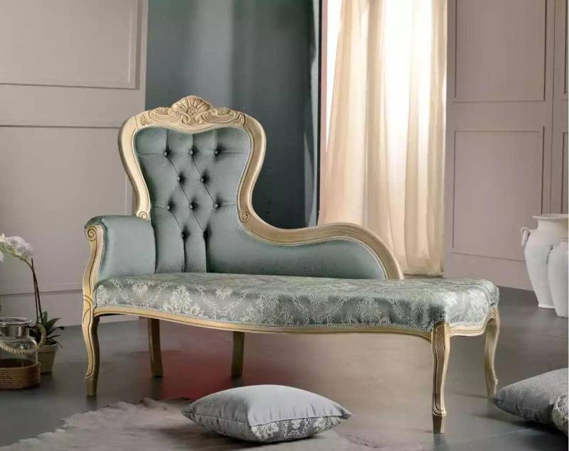 Luxus Möbel Chaiselongue Wohnzimmer Klassischer Design Textil Polster von JV Möbel