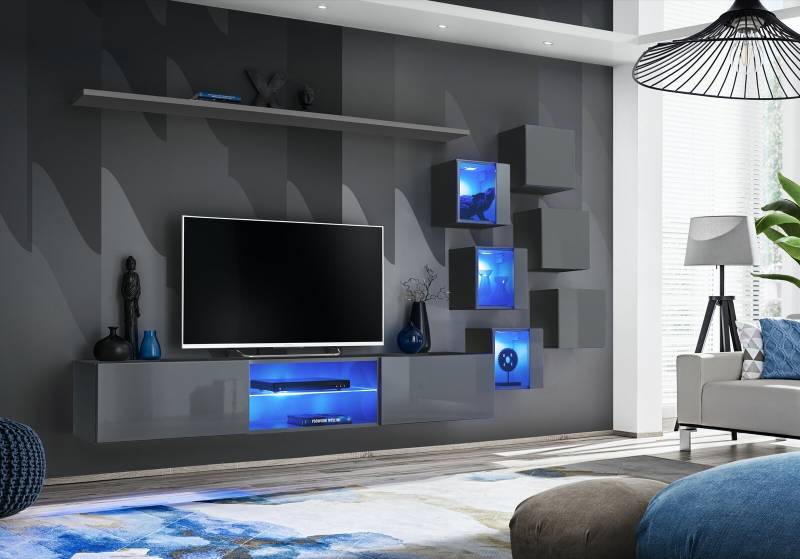 Luxus Möbel Set 8tlg Wohnwand Wand Regal 6x Wandschrank Neu Einrichtung von JV Möbel