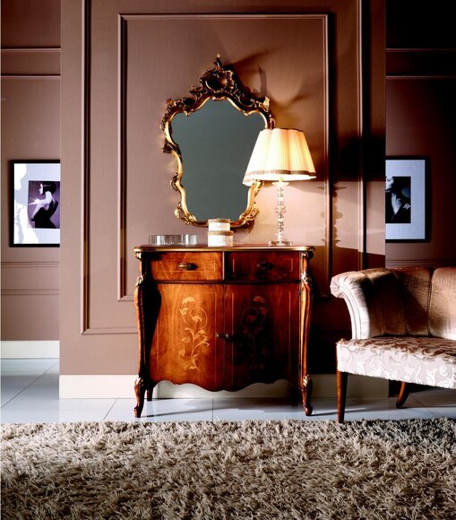 Luxus Möbel Stil Barock 2tlg Set Kommode mit Spiegel Luxus Holz Italienische Luxus Möbel Stil Barock 2tlg Set Kommode mit Spiegel Luxus Holz Italienische von JV Möbel