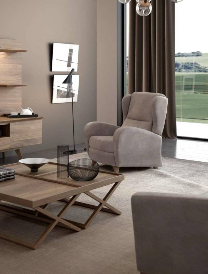 Luxus Relaxsessel Lesesessel Modernes Design Einsitzer Taupe Modern von JV Möbel