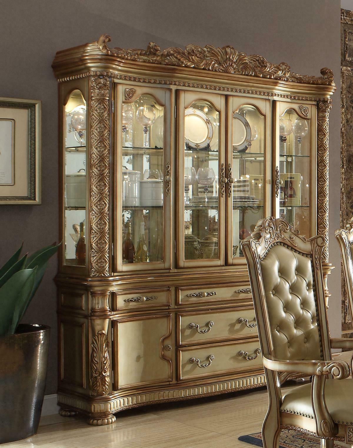 Luxus Schaufenster Vitrine Vitrinen Glas Schrank Antik Stil Barock Rokoko Holz Luxus Schaufenster Vitrine Vitrinen Glas Schrank Antik Stil Barock Rokoko Holz von JV Möbel