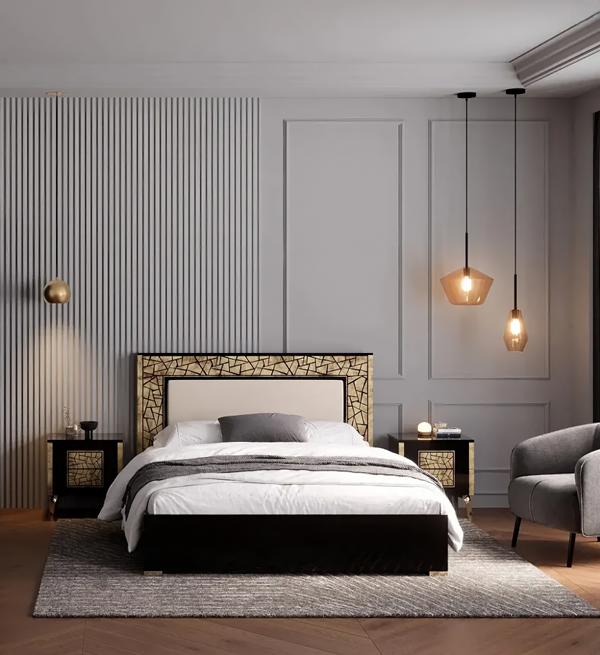 Luxus Schlafzimmer Nachttisch Betten Bett 3tlg. Komplett Set Design Einrichtung Luxus Schlafzimmer Nachttisch Betten Bett 3tlg. Komplett Set Design Einrichtung von JV Möbel