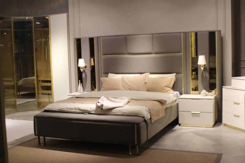 Luxus Schlafzimmer Set Bett + 2x Nachttische + Bank Design Möbel 4 tlg. Neu von JV Möbel