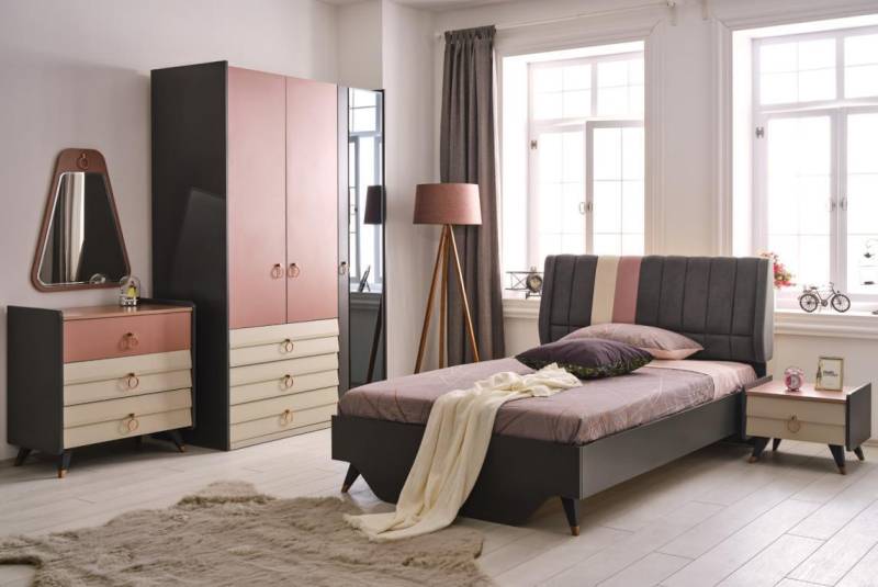 Luxus Schlafzimmer Set Bett Nachttisch Kleiderschrank Kommode Spiegel neu von JV Möbel
