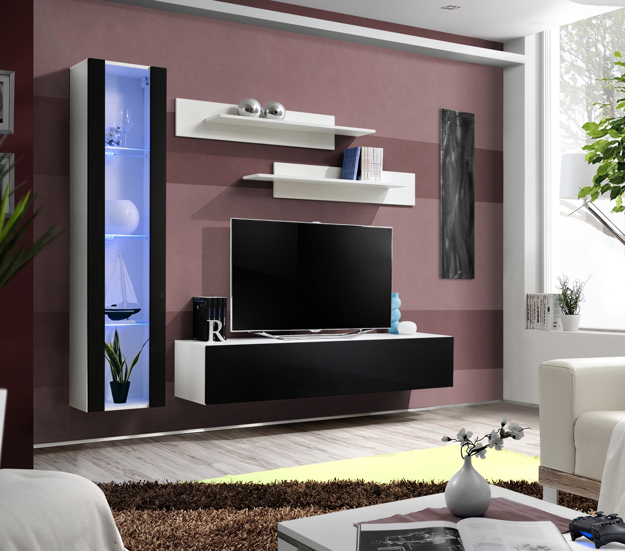 Luxus Set 4tlg Designer Wohnwand Wohnzimmermöbel TV Ständer Einrichtung Möbel Luxus Set 4tlg Designer Wohnwand Wohnzimmermöbel TV Ständer Einrichtung Möbel von JV Möbel