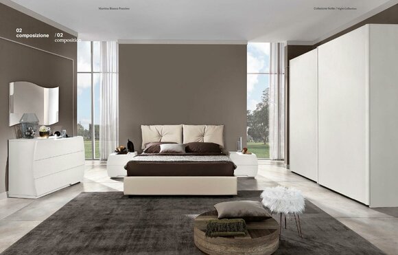 Luxus Set 6tlg. Schlafzimmer Bett Nachttisch Kommode Spiegel Kleiderschrank Holz von JV Möbel
