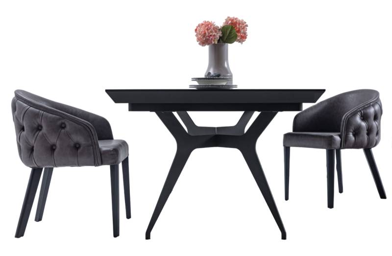 Luxus Set Esstisch 6x Stühle Designer Leder Sitz Modernes Esszimmer von JV Möbel