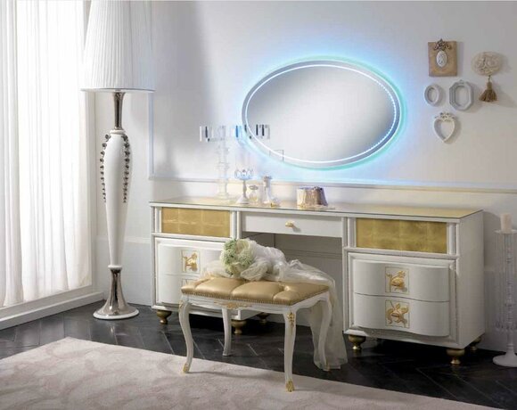 Luxus Set Schminktisch Spiegel XXL Konsole Kommode Schlafzimmer Modern Komplett von JV Möbel