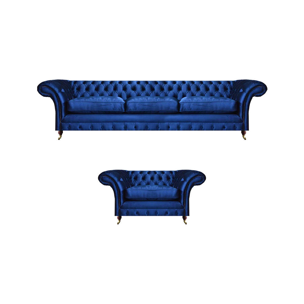 Luxus Sitzmöbel Sofa Set 2tlg Sofa Dreisitzer Couch mit Sessel Chesterfield Neu Luxus Sitzmöbel Sofa Set 2tlg Sofa Dreisitzer Couch mit Sessel Chesterfield Neu von JV Möbel