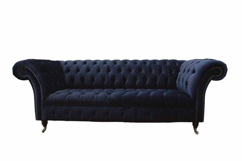 Luxus Sofa Dreisitzer Blau Stoff Textil Stil Couch Sofas Couchen Möbel von JV Möbel