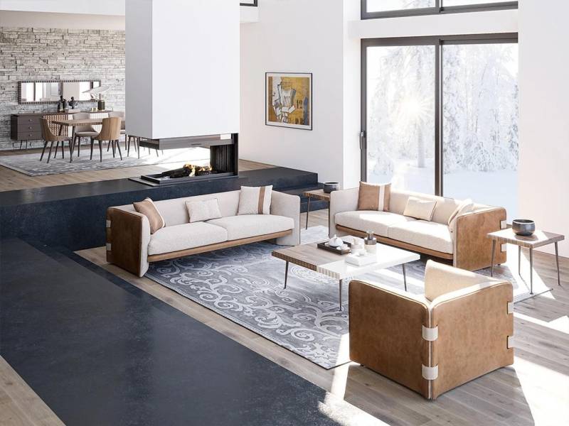 Luxus Sofa Set 2x Dreisitzer Sofas Couchen Modern Sessel Wohnzimmer Einrichtung von JV Möbel