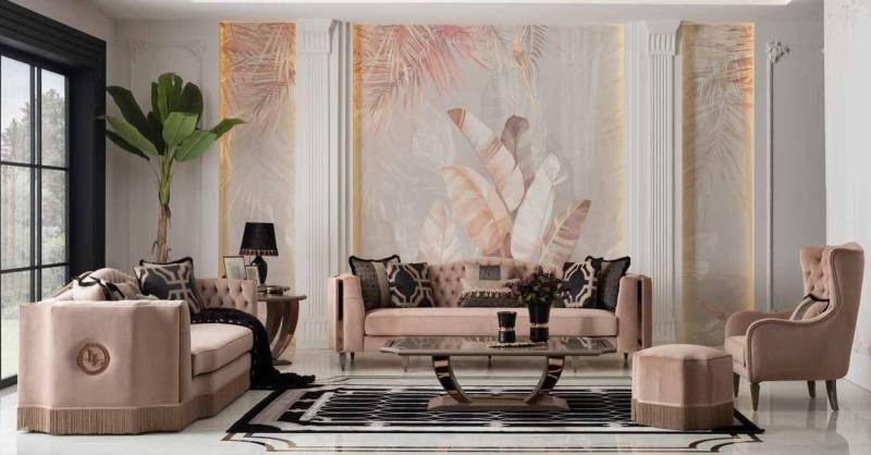 Luxus Sofagarnitur 4+3+1 Set Sessel Modernen Design Chesterfield Möbel von JV Möbel