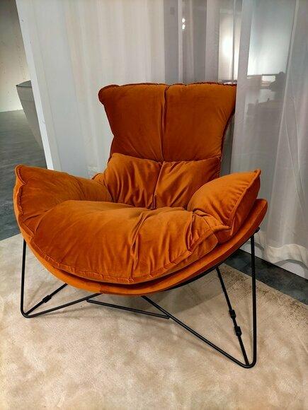Luxus Stuhl Polster Cocktail Relax Lounge Club Stühle Möbel Design Sessel Orange von JV Moebel