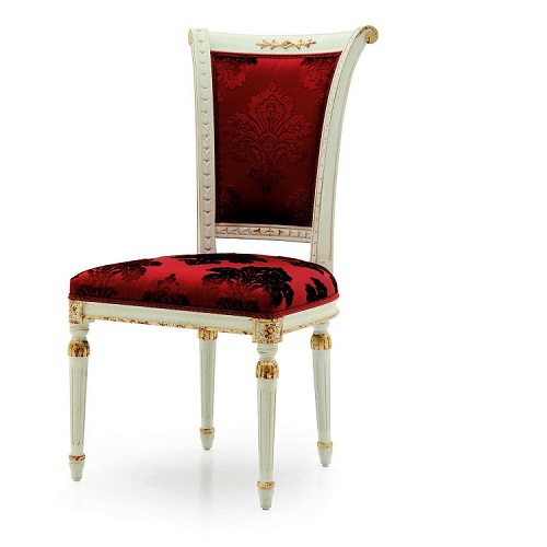 Luxus Stuhl Rot Sessel Esszimmer Designer Holz Möbel Weiß Stuhl ohne Armlehne von JV Möbel