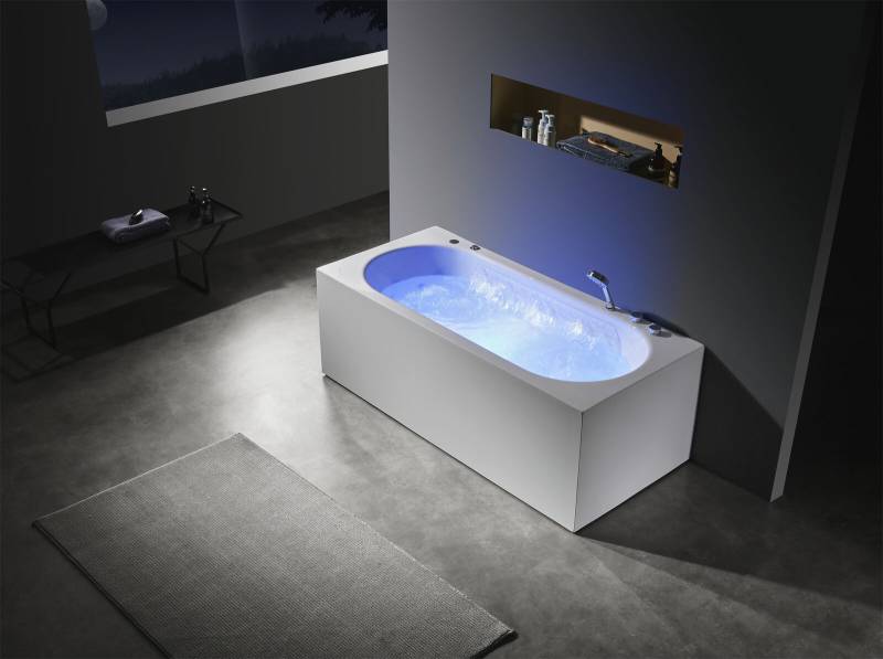 Luxus Wanne Whirlpool Sprudel Massagedüsen Badewanne Whirlwanne LED von JV Möbel