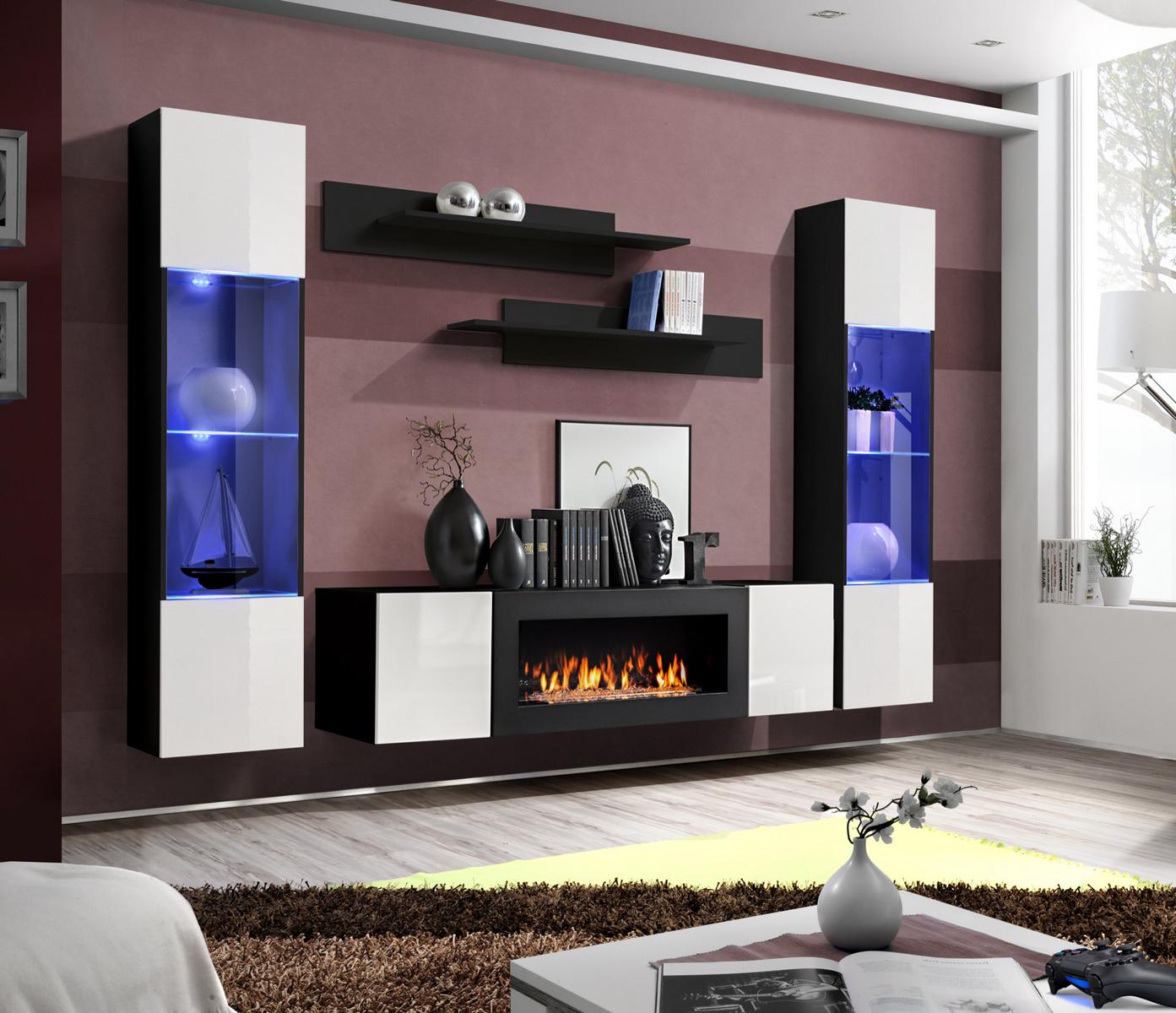 Luxus Wohnwand Wohnzimmer Modern Designer Hänge Vitrine Sideboard Einrichtung Luxus Wohnwand Wohnzimmer Modern Designer Hänge Vitrine Sideboard Einrichtung von JV Möbel