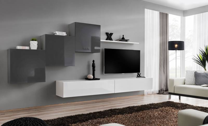 Luxus Wohnzimmer Wohnwand TV Ständer Einrichtung Moderne Wandregal Design von JV Möbel