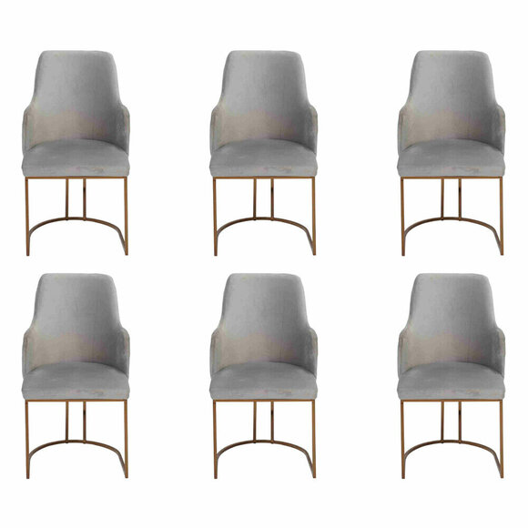 Luxus grau Esszimmerstühle stilvoll Küchenstühle Moderne Design 6x Stühle neu von JV Möbel