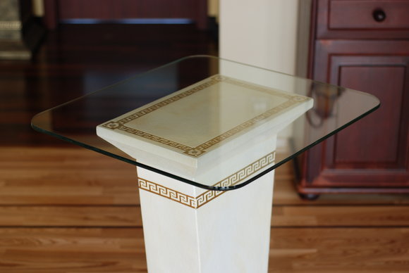 Medusa Römische Säule Beistelltisch Säulen Tisch Glas Couch Sofa Tische von JV Möbel