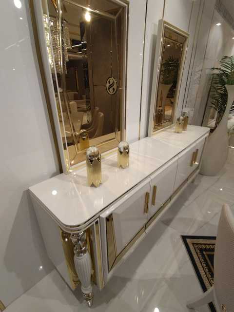 Modern Anrichte Sideboard Anrichte mit Spiegel Unterschrank Luxus Möbel von JV Möbel
