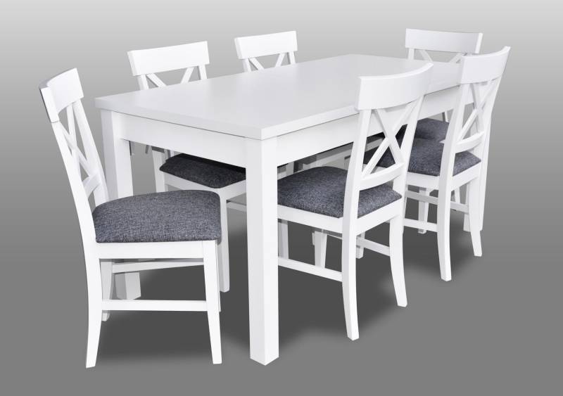 Modern Antik Stil Esszimmer Set Holz Metall Tisch Essgarnitur 6x Stühle Stuhl Modern Antik Stil Esszimmer Set Holz Metall Tisch Essgarnitur 6x Stühle Stuhl von JV Möbel