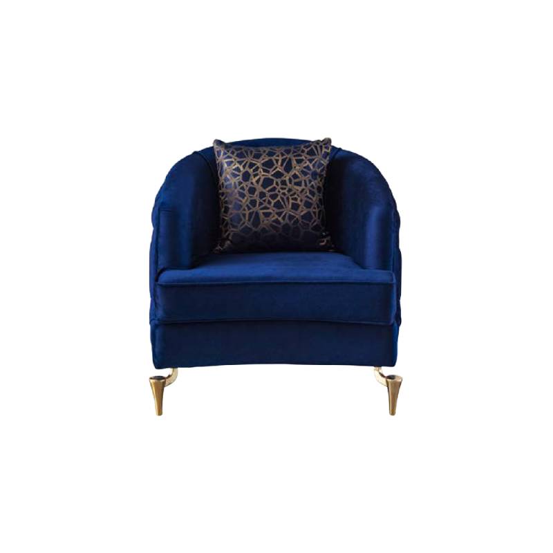 Modern Chesterfield 2x Sessel Blau Textil Stoff Wohnzimmer Möbel von JV Möbel