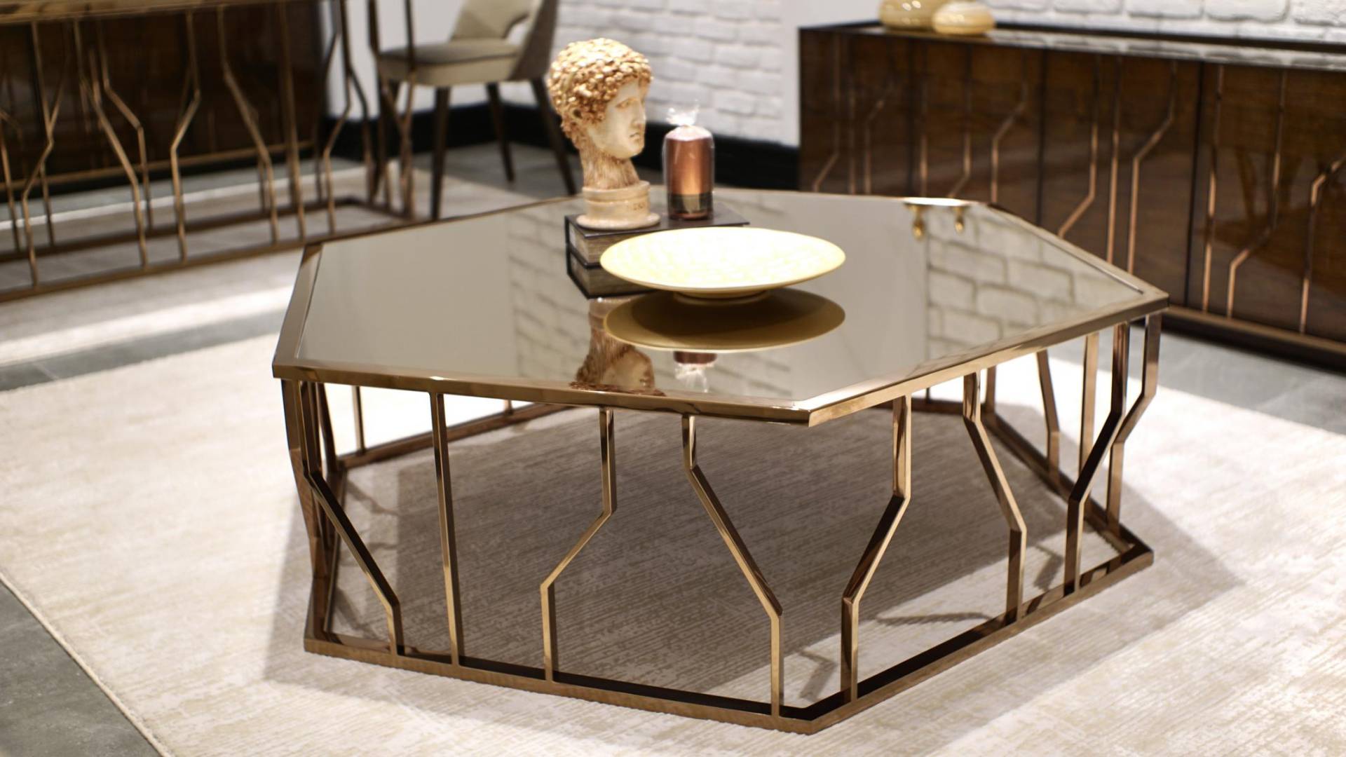 Modern Couchtisch Design Einrichtung Design Möbel Glas Tisch Wohnzimmer von JV Möbel