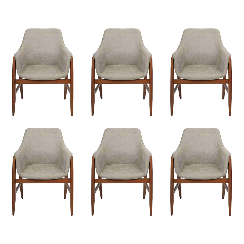 Modern Grau Stuhl Esszimmerstuhl 6x Stühle Küchenstuhl Lehnstuhl Holz Stoff von JV Möbel