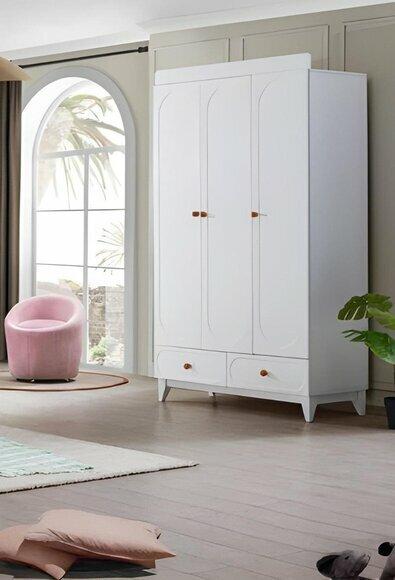 Modern Kleiderschrank Weiß Kinderzimmer Schranke Holz Kindermöbel Holz von JV Moebel