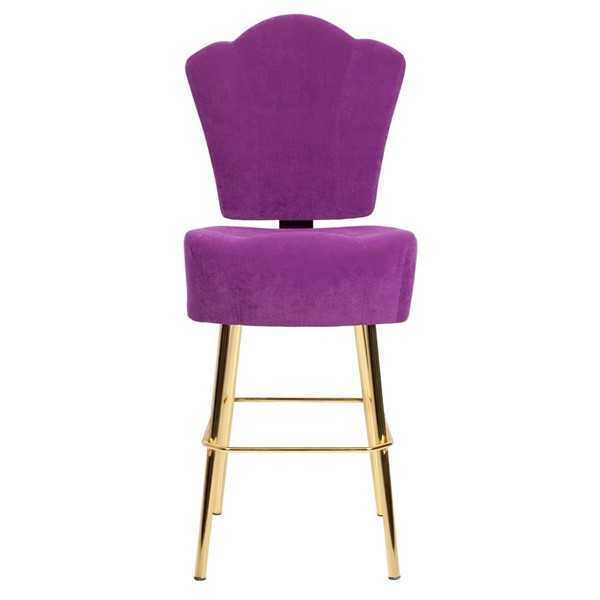 Modern Lila Stuhl Designer Barhocker Textil stilvoll Luxus Möbel Hocker von JV Möbel