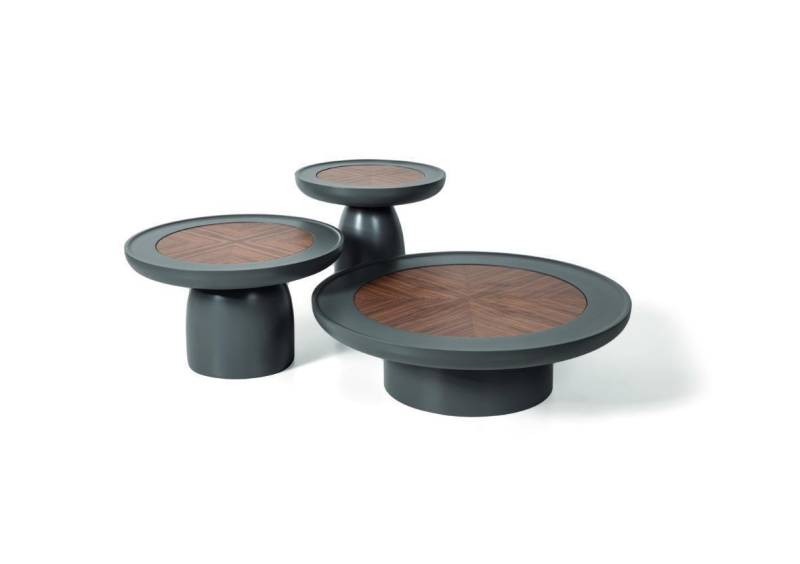 Modern Luxus Couchtisch grau farbe Rund 3x Möbel Design Wohnzimmer Tische von JV Möbel