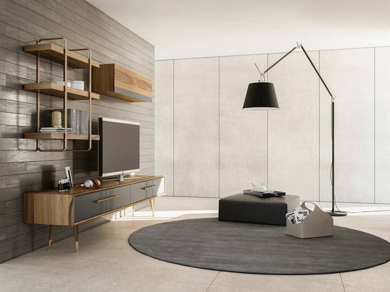 Modern Set TV-Ständer Design Wohnwand Wohnzimmer Wandregal Luxus Wandschrank von JV Möbel