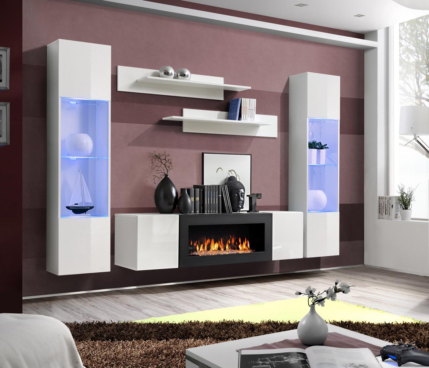 Modern Wohnzimmermöbel Designer Wohnwand Wandregale Sideboard Einrichtung von JV Möbel