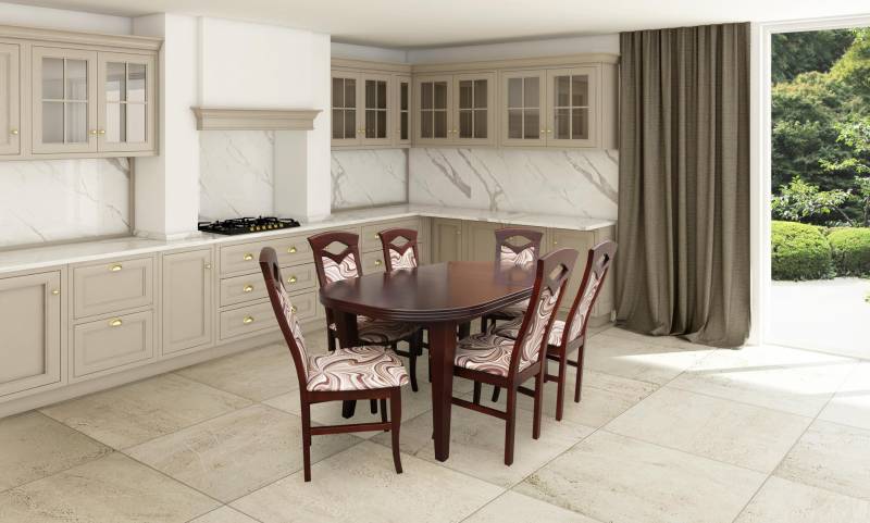 Moderne 7tlg. Esszimmer Garnitur Set Klassischer Tisch 6x Stühle Stuhl Gruppen von JV Möbel