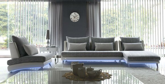 Moderne Design Ecksofa Polster Couch Garnitur 155x390cm Stoff Textil Sofa Ecke Moderne Design Ecksofa Polster Couch Garnitur 155x390cm Stoff Textil Sofa Ecke von JV Möbel