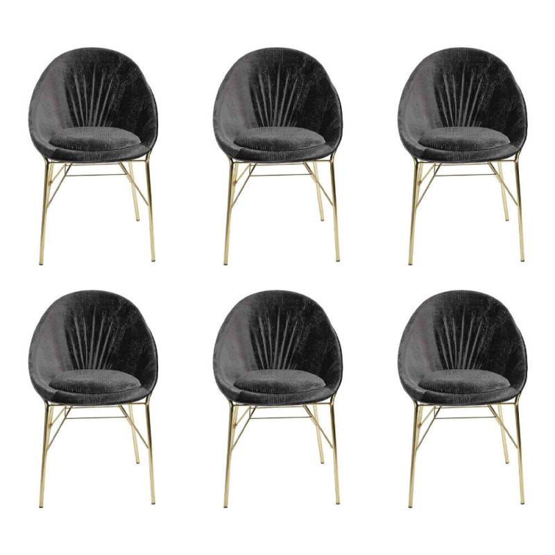 Moderne Design Schwarz 6x Stühle Ohne Armlehne Esszimmer Luxus Möbel Moderne Design Schwarz 6x Stühle Ohne Armlehne Esszimmer Luxus Möbel von JV Möbel