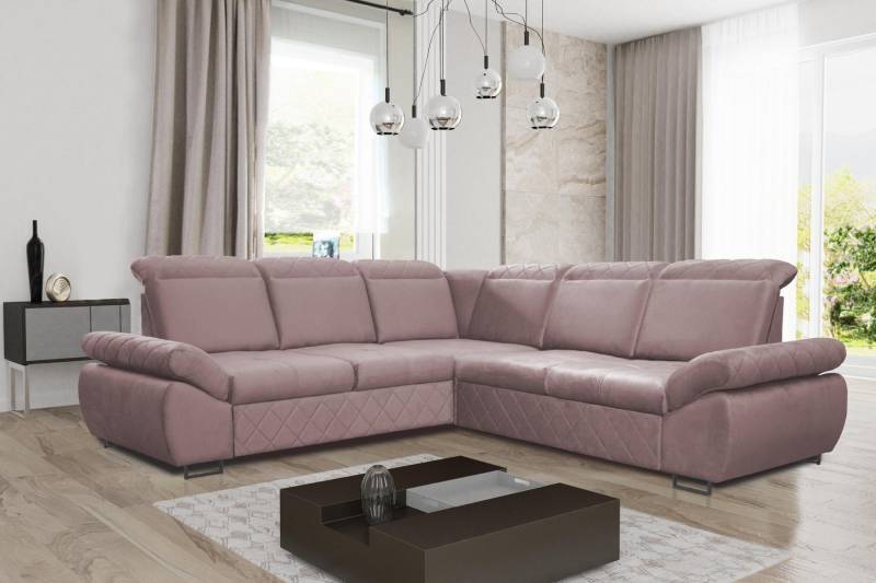 Moderne Design Sofas Couchs Möbel Textil LForm Neu Wohnzimmer Ecksofa Schlafsofa von JV Möbel