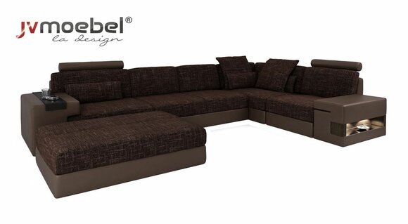 Moderne Designer Ecksofa L-Form Möbel Polster Textil mit Hocker 2tlg Set Neu Moderne Designer Ecksofa L-Form Möbel Polster Textil mit Hocker 2tlg Set Neu von JV Möbel