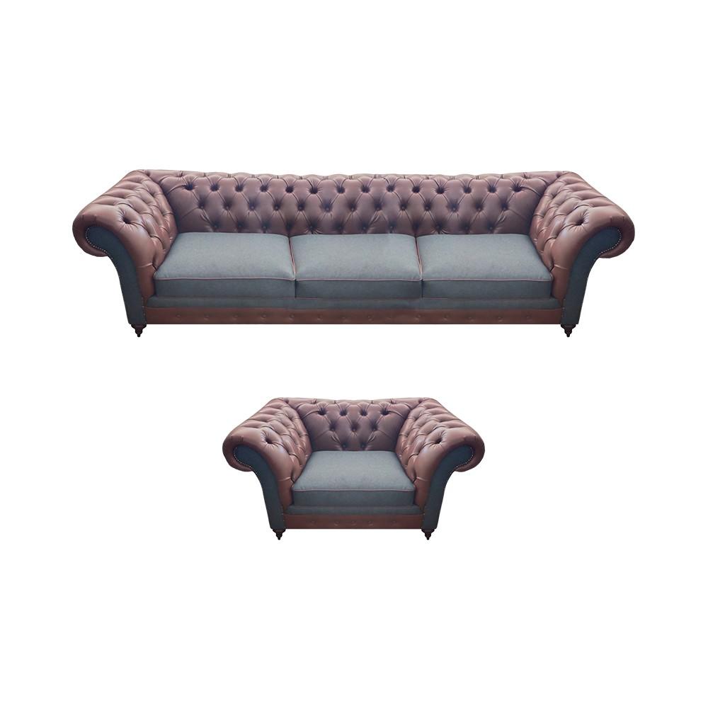 Moderne Designer Sofagarnitur Polster Set Luxus Leder Sofas Couchen Chesterfield Moderne Designer Sofagarnitur Polster Set Luxus Leder Sofas Couchen Chesterfield von JV Möbel