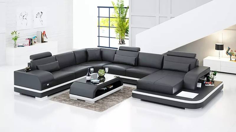 Moderne Ecksofa Polster Wohnlandschaft Design Eckcouch Sofa Sitz Garnituren 2tlg von JV Möbel