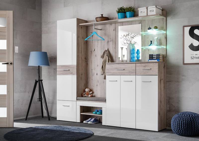 Moderne Flurgarderobe Set Möbel Design Schrank Schuhregal Holz Einrichtung Moderne Flurgarderobe Set Möbel Design Schrank Schuhregal Holz Einrichtung von JV Möbel