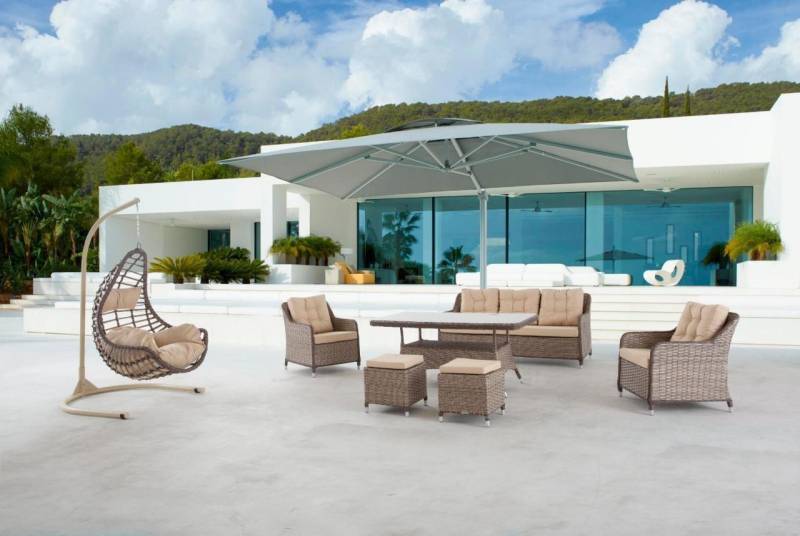 Moderne Gartenmöbel Tisch Sessel Hocker Veranda Sofa Garnitur 6tlg. Neu von JV Möbel