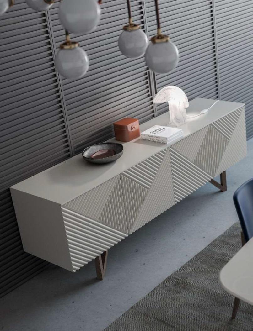 Moderne Graue Kommode Luxus Anrichte Unterschrank mit Stauraum Stil von JV Möbel