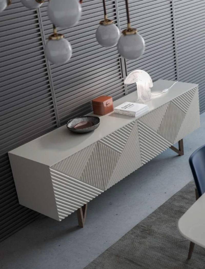 Moderne Graue Kommode Luxus Anrichte Unterschrank mit Stauraum Stil von JV Möbel